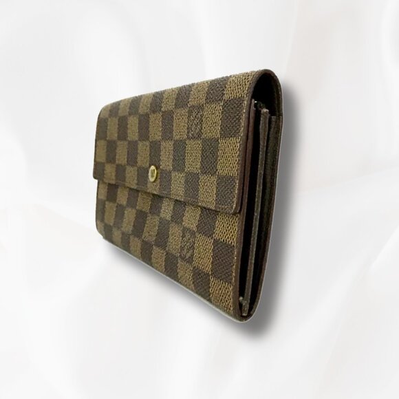 LOUIS VUITTON DAMIER PORTEFEIULLE SARAH LONG BIFOLD WALLET BROWN - Picture 5 of 7